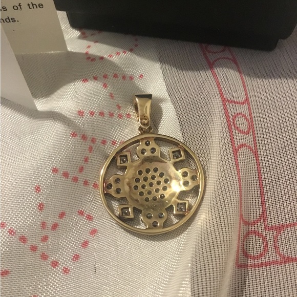 Absolute Vintage 14K Absolute Yellow Gold Over Sterling Silver & CZ Pendant - Picture 3 of 15